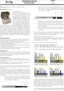 Página das instruçoes de uso do Kit Fresas Kort